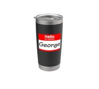 George, Hola, me llamo Etiqueta, placa Vaso térmico de acero inoxidable de doble pared