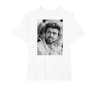 George Michael en Live Aid Wembley Stadium Soy tu Hombre 1985 Camiseta, Hombre Tallas Grandes, Blanco, 5X Alto