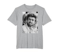 George Michael en Live Aid Wembley Stadium Soy tu Hombre 1985 Camiseta, Hombre Tallas Grandes, Gris Jaspeado, 5X Alto