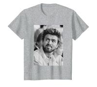George Michael en Live Aid Wembley Stadium Soy tu Hombre 1985 Camiseta, Niños, Gris Jaspeado, 8 años