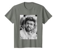 George Michael en Live Aid Wembley Stadium Soy tu Hombre 1985 Camiseta, Niños, Verde Militar Jaspeado, 10 años