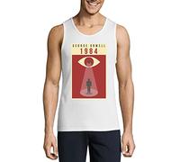 George Orwell 1984 Big Brother Eye Watching You Poster Camiseta de algodón para hombre, color blanco, blanco, XL