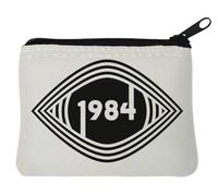 George Orwell 1984 - Monedero de neopreno con logotipo de Big Brother Eye, 10 x 11 cm, color blanco