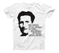 George Orwell Inspired T Shirt 100% Cotton 1984 Animal FarmWhiteS