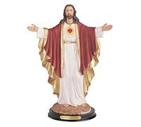 George S. Chen Imports 313.32 Figura Decorativa Religiosa de Jesús (Rojo-Blanco, Pulgadas), Poliresina, 12 in