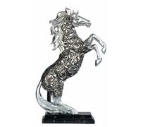 George S. Chen Imports SS-G-11679 Estatua de caballo de pie, grabada en tono plateado, 30 cm