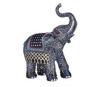George S. Chen Imports SS-G-88051 Black Thai Elephant With Trunk Raised Collectible Figurine Statue