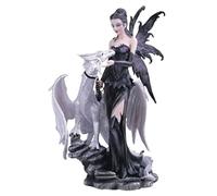 George S. Chen Imports SS-G-91466 Figura decorativa coleccionable de Hada Negra con Drag n Blanco