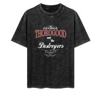 George Thorogood and The Destroyers Rock Men and Women Vintage Washed Short Sleeve T-Shirt Streetwear Loose Casual Size XXL