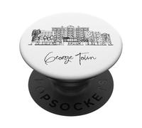 George Town Islas Caimán Viaje Souvenirs Negro Paisaje urbano PopSockets PopGrip Adhesivo