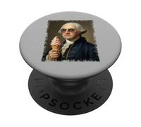 George Washington Comiendo Helado PopSockets PopGrip Adhesivo