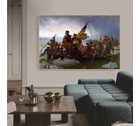 George Washington cruzando Delaware, Guerra de Independencia, lienzo impreso, arte de pared, póster histórico, decoración de dormitorio (30 x 50 cm/sin marco)