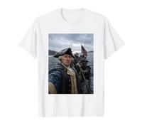 George Washington Delaware River Selfie Batalla de Trenton Camiseta gráfica económica, Hombre, Blanco, XL