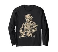 George Washington Hombre Lobo Tocando la Guitarra Alt Goth Music Manga Larga