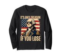 George Washington It's Only Treason If You Lose 4th of July Manga Larga
