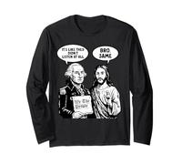 George Washington Jesus Bro Same Funny Meme Political Humor Manga Larga