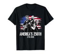 George Washington Lincoln Playing Guitar 4th July 250th Camiseta