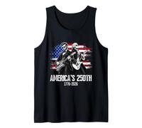 George Washington Lincoln Playing Guitar 4th July 250th Camiseta sin Mangas
