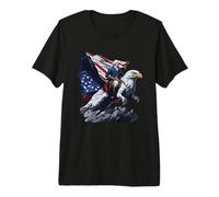 George Washington Montando un águila Calva patriótica Camiseta Premium