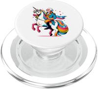 George Washington Riding A Unicorn Rainbow Colorido Gráfico PopSockets PopGrip para MagSafe