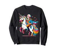 George Washington Riding A Unicorn Rainbow Colorido Gráfico Sudadera