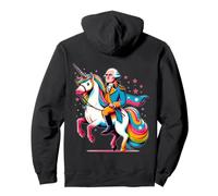 George Washington Riding A Unicorn Rainbow Colorido Gráfico Sudadera con Capucha
