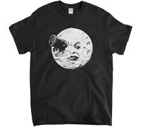 Georges Melies A Trip To The Moon Vintage Silent Film Unisex 100% Cotton Short-Sleeve T-Shirts Black M
