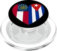 Georgia and Cuba Flags: Heart Shaped Unity PopSockets PopGrip para MagSafe