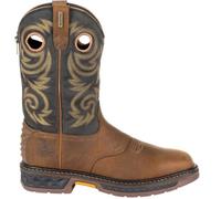Georgia Boot Carbo-Tec LT Waterproof Pull-on Work Boot Black and Brown