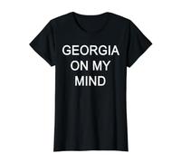 Georgia en mi Mente Camiseta gráfica económica, Mujer, Negro, S
