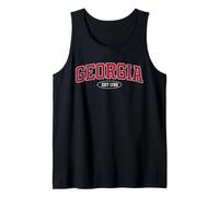 Georgia EST 1788 Collegiate Distressed Varsity Design Camiseta sin Mangas