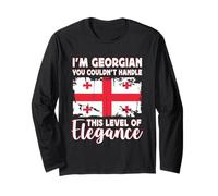 Georgia Flag Proud Elegant Georgian Boyfriend Girlfriend Manga Larga