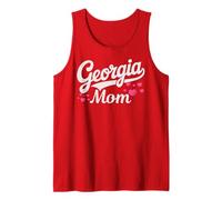Georgia Mom Retro Script with Pink Hearts Cute Georgia Mom Camiseta sin Mangas