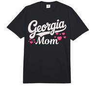 Georgia Mom Retro Script with Pink Hearts Cute Georgia Mom Comfort Colors Adult Heavyweight T-Shirt