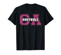 Georgia Softball Vintage Rosa Animal Style GA State Art Camiseta