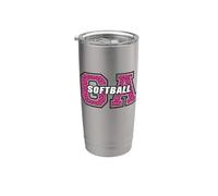 Georgia Softball Vintage Rosa Animal Style GA State Art Vaso térmico de acero inoxidable de doble pared