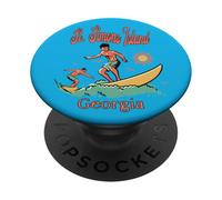 Georgia St. Simons Island GA Surfing Pesca Muelle PopSockets PopGrip Adhesivo