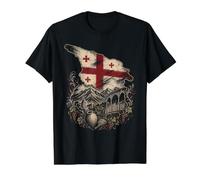 Georgia Tiflis Cáucaso Camiseta gráfica económica, Hombre, Negro, S