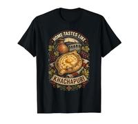 Georgia Tiflis Cáucaso Khachapuri Camiseta gráfica económica, Hombre, Negro, M