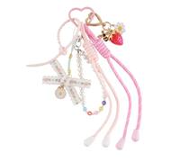 Georgie Porgy Bolso Accesorios Bag Charm Colgante de bolsa para Mujeres Bolsa deportiva mochilas Llaveros Regalo de Cumpleaños para niñas (Fresa Lazo Sweet)
