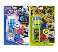 Georgie Porgy Linternas Proyector Niños Proyector Juguetes Pared Techo Tienda Educativo Conjunto de Ciencia para Niños Niñas con 2 Pegatinas de Tatuajes (Espacio Exterior + Dinosaurio)