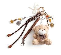 Georgie Porgy Llavero Bolsos Accesorios para Mujer Colgante Bolsos Charm Mochila Escolar Bolsa de Deporte Lindo Llavero Regalos para Niñas (Oso Sol Botella de los deseos)