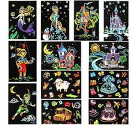 Georgie Porgy Papel de Rascar para Adulto Niños Kits de Manualidades y Manualidades Arcoiris Scratch Art para Regalo de Cumpleaños de Navidad (Postal-Mercancías+Casa+Cuento de hadas)