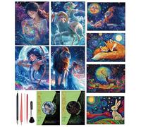 Georgie Porgy Papel de Rascar para Niños Kits de Manualidades y Manualidades Arcoiris A4 Scratch Art para Regalo de Cumpleaños de Navidad (A4-Noctilucente Constelación + Bestia Estelar)