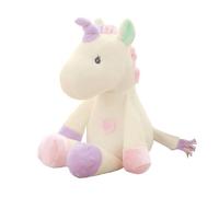 Georgie Porgy Peluche Unicornio Bloque de Color Osito de Peluche Animal Juguete Suave para Niños (Crema 33cm)