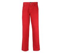 Georgio Peviani Mens Comfort Fit Jeans Vintage 5 Pocket Regular Denim Trousers - 5 Colours [ Red,Waist 36", Inside Leg 31" R]