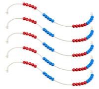 Geosar 5 Piezas Cadena Aritmética de Escuela Primaria Cadena para Contar con 20 Bolas Bicolores Regalos de Matrícula Escolar para Niños(Rojo, Azul Marino)