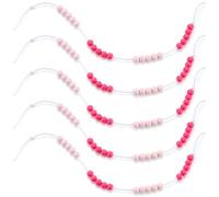 Geosar 5 Piezas Cadena Aritmética de Escuela Primaria Cadena para Contar con 20 Bolas Bicolores Regalos de Matrícula Escolar para Niños(Rosa roja, Rosa)