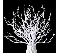 Geosar Ramas de Manzanita Artificiales de plástico con Forma de Cuerno, Ramas de árbol pequeñas Decorativas para decoración de Mesa de Boda, Baby Shower, Suministros de Fiesta (Blanco, 10 Piezas)