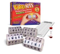 GeoSpace Word Spin Deluxe Family Edition para adultos y nios: el galardonado juego de palabras magnticas con 20 Magnetic Spin Wheels Timer & Score